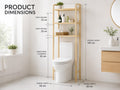 Natural Pine Wood Over Toilet Shelf Unit
