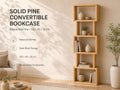 Natural Pine Wood Shelf Unit with Six Shelves