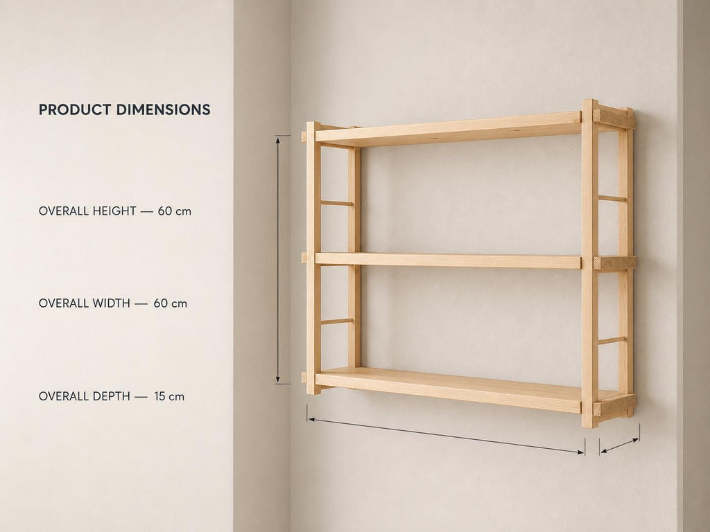 Modern White Wood Wall-Mounted Shelf Unit