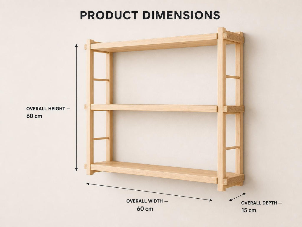 Modern White Wood Wall-Mounted Shelf Unit