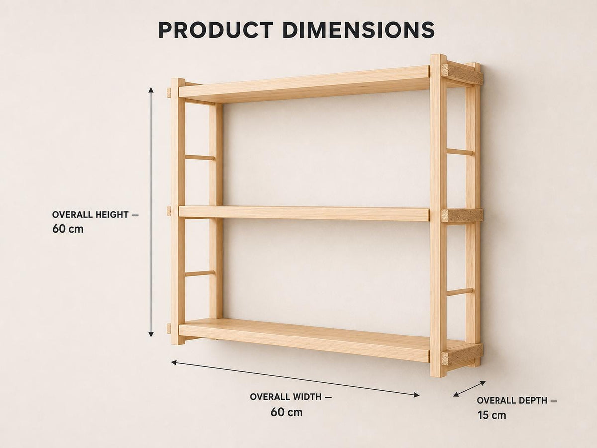 Modern White Wood Wall-Mounted Shelf Unit