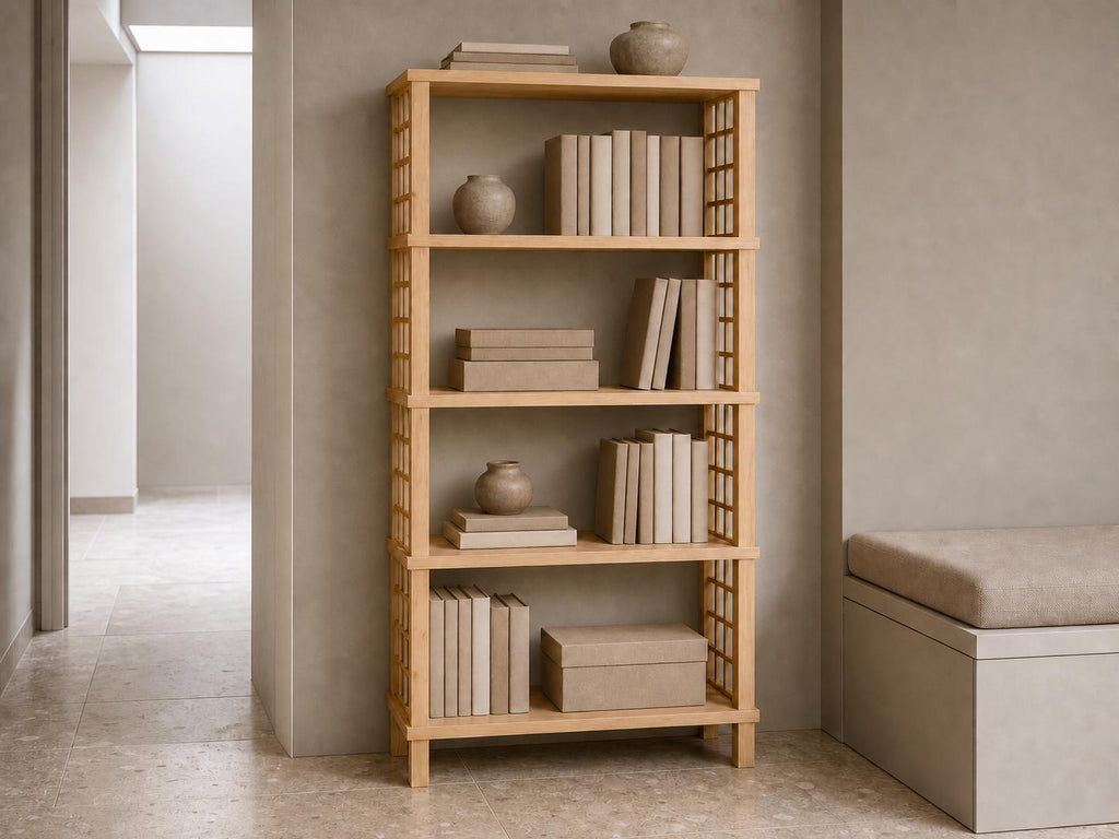 Solid Pine 5-Shelf Bookcase | Natural Open Design Storage Shelves
