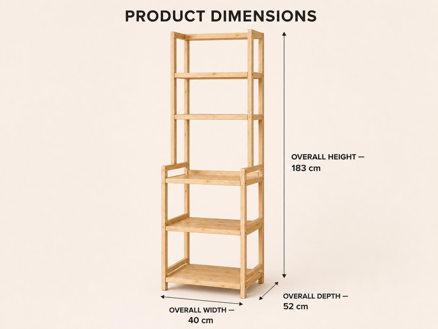 Solid Pine Kitchen Appliance Tower | 3-Tier Rustic Storage Shelf