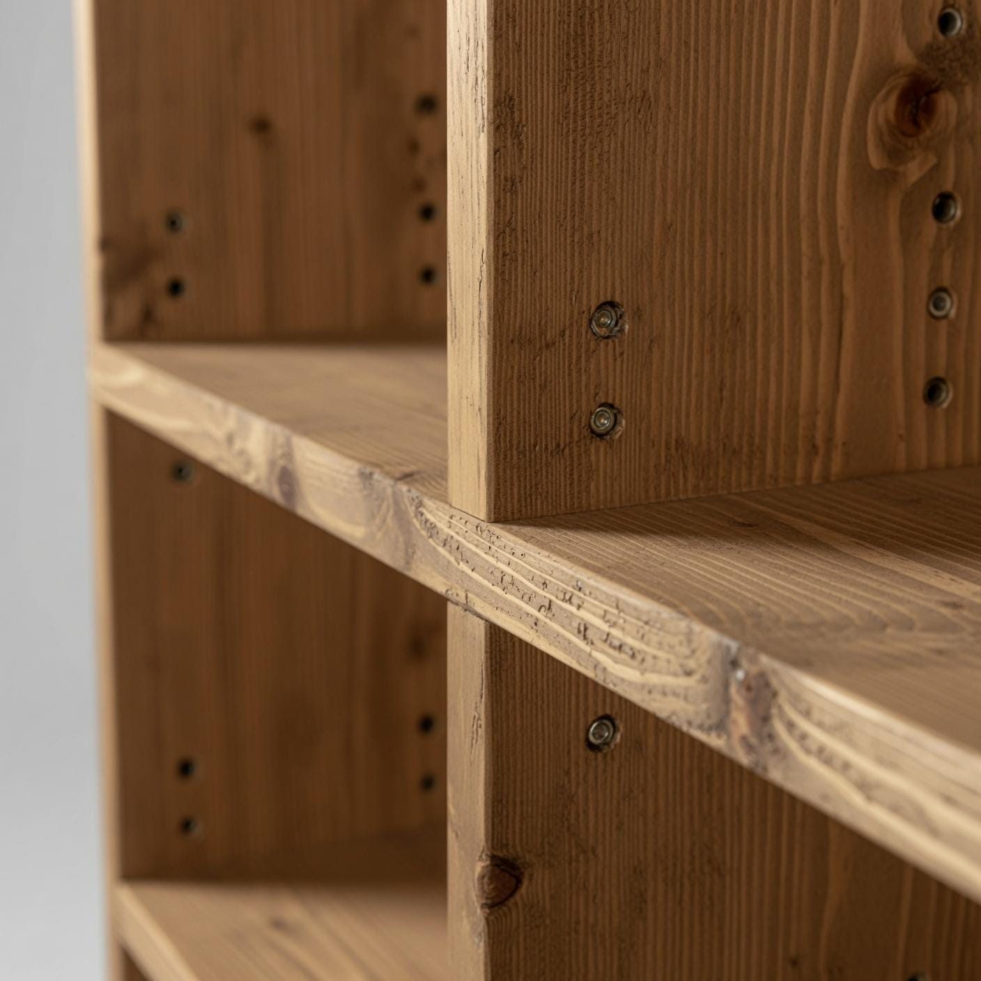 Solid Pine Wood Bookshelf, Rustic Multi-Shelf Storage Rack, Natural Modern Furniture