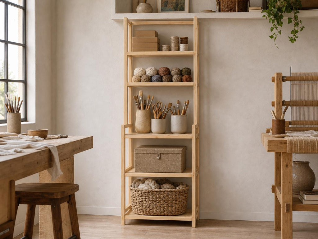 Solid Pine Kitchen Appliance Tower | 3-Tier Rustic Storage Shelf