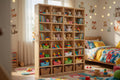 Wooden Bookshelf with Multiple Shelves — Natural pine 8x4