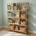 Handmade Solid Pine Bookcase with Vertical Rod Design