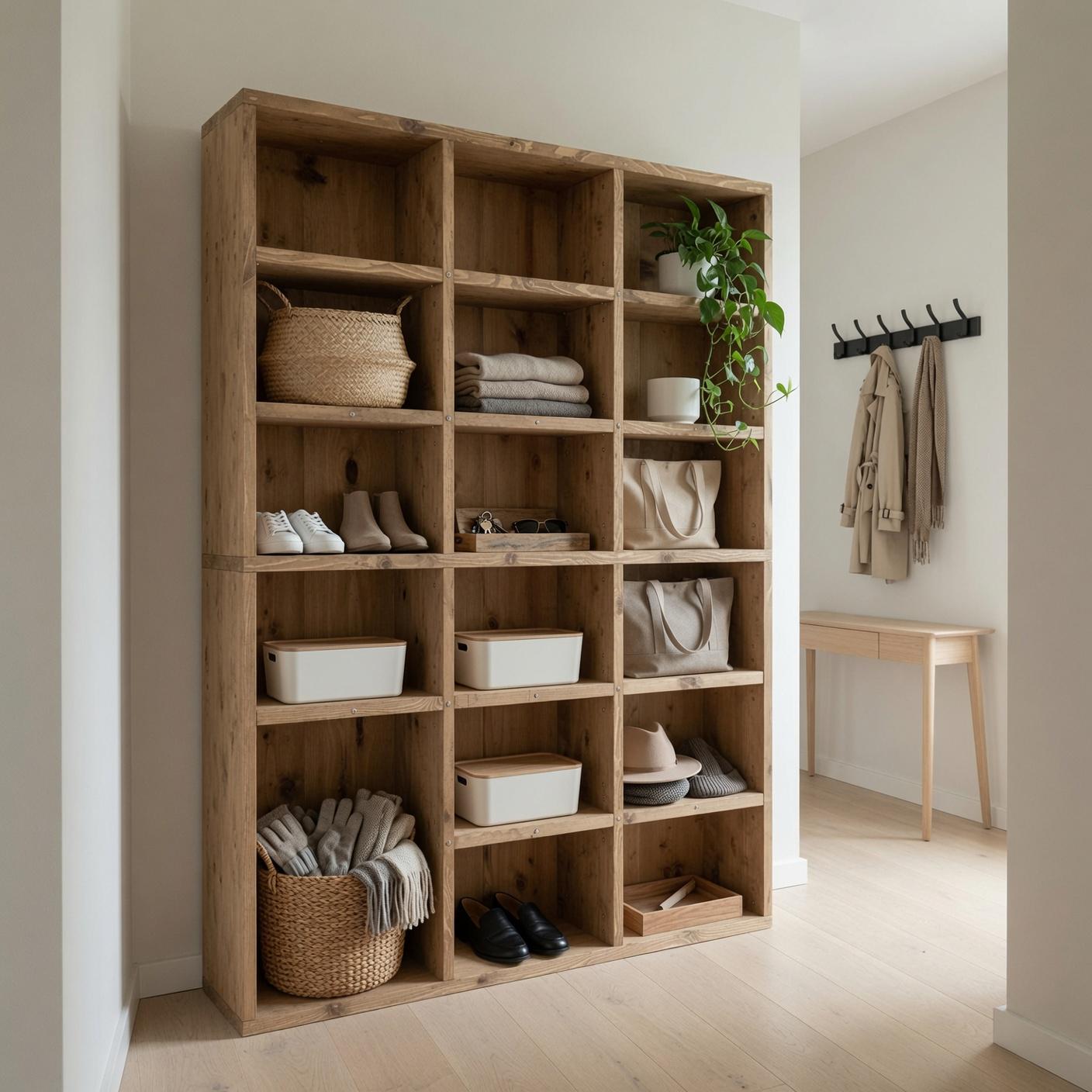 Solid Pine Wood Bookshelf, Rustic Multi-Shelf Storage Rack, Natural Modern Furniture